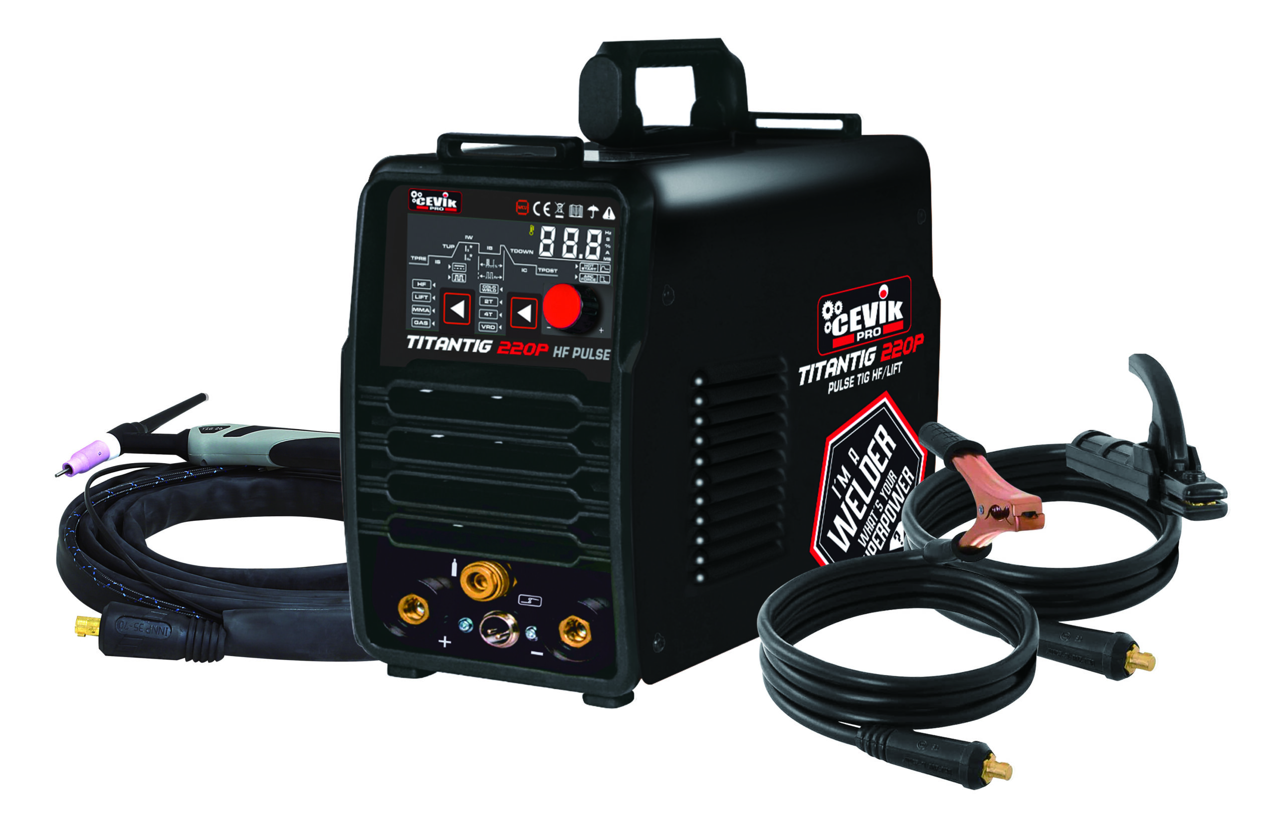 SOLDADOR  INVERTER TIG HF PULSE  CEVIK PRO CE-TITANTIG220P